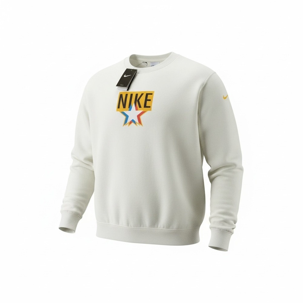 Nike Dri Fit Mens Crewneck Sweatshirt XL Cream Basketball Graphic‎ DV7974, NWT - Picture 2 of 9